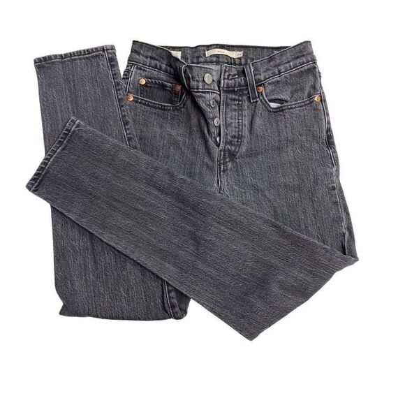 LEVI PREMIUM WEDGIE SKINNY FIT Women’s DENIM JEANS SIZE 24 Gray 26.5” Inseam - Picture 1 of 12